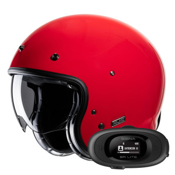 Jet HJC V31 Deep Red + Kit bluetooth 5R Lite