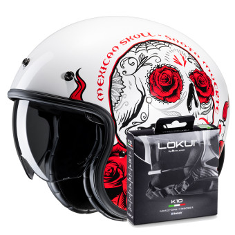 Jet HJC V31 Desto MC1 + Kit Bluetooth Lokui K10