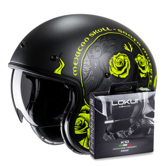 Jet HJC V31 Desto MC3HSF + Kit Bluetooth Lokui K10