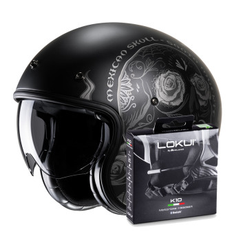 Jet HJC V31 Desto MC5SF + Kit Bluetooth Lokui K10