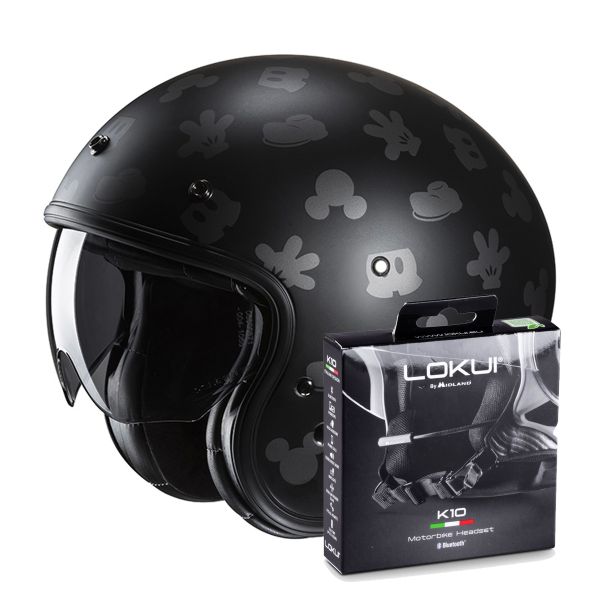 Jet HJC V31 Disney Mickey MC5SF + Kit Bluetooth Lokui K10