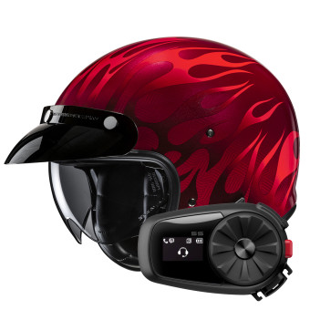 Casque Jet HJC V31 Firo MC1 + Kit Bluetooth 5S Solo Casque Jet HJC V31 Firo MC1 + Kit Bluetooth 5S Solo
