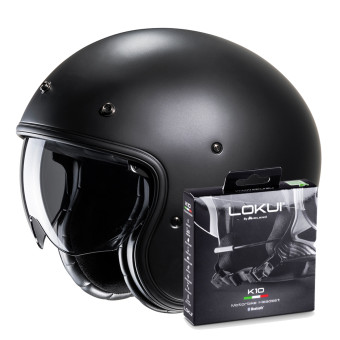 Jet HJC V31 Semi Flat Black + Kit Bluetooth Lokui K10
