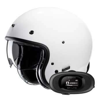 Jet HJC V31 White + Kit bluetooth 5R Lite