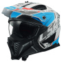 Casque Jet LS2 Drifter Devor Matt White Blue OF606