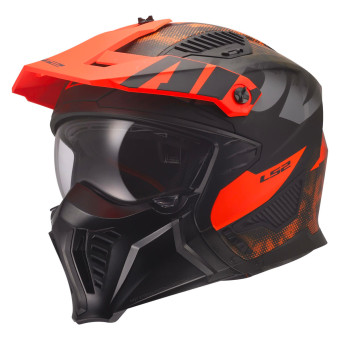 Casque Jet LS2 Drifter Gas Grey Orange OF606