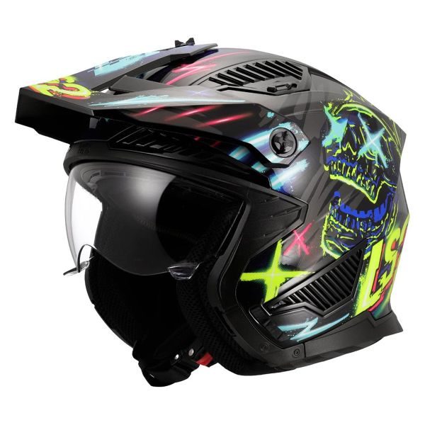 LS2 Drifter Rayz Black Blue OF603