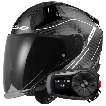 Jet LS2 Infinity II C Counter Cool Grey OF603 + Kit Bluetooth 5S Solo