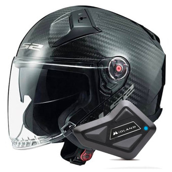 Jet LS2 Infinity II Gloss Carbon OF603 + Kit Bluetooth BT Mini