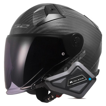 Jet LS2 Infinity II Matt Carbon OF603 + Kit Bluetooth BT Mini
