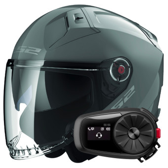 Jet LS2 Infinity II Nardo Grey OF603 + Kit Bluetooth 5S Solo