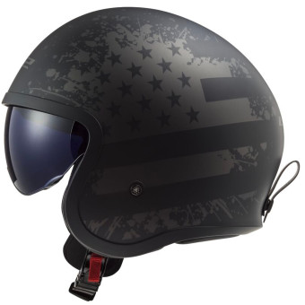 LS2 Spitfire II Matt Black Flag OF599