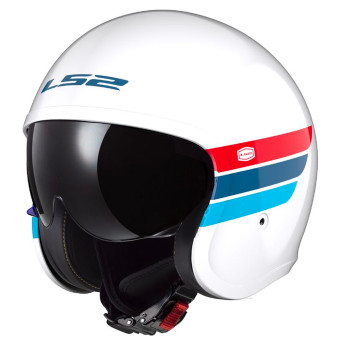 Casque Jet LS2 Spitfire II Retro White Blue Red OF599 Casque Jet LS2 Spitfire II Retro White Blue Red OF599