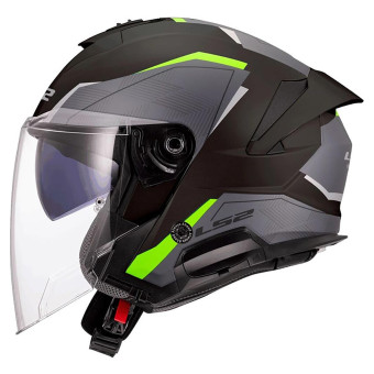 Jet LS2 Verso II Air Black H-Vis Yellow OF618