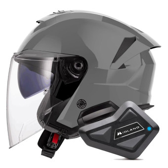 Jet LS2 Verso II Solid Nardo Grey OF618 + Kit Bluetooth BT Mini