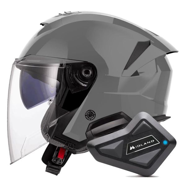 Jet LS2 Verso II Solid Nardo Grey OF618 + Kit Bluetooth BT Mini