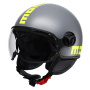 Casque Jet Momo Design FGTR Classic Fluo Matt Grey Yellow Fluo