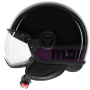 Casque Jet Momo Design FGTR Classic Stripes Matt Black Fushia