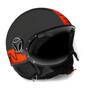 Casque Jet Momo Design FGTR Fluo Matt Black Orange Fluo Casque Jet Momo Design FGTR Fluo Matt Black Orange Fluo