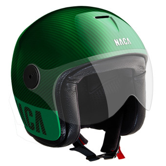Casque Jet Naca Riviera Visor Green Carbon Casque Jet Naca Riviera Visor Green Carbon