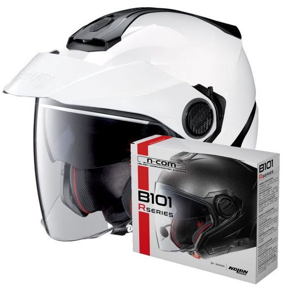 Jet Nolan N40 5 Classic N-Com White 5 + Kit Bluetooth B101R