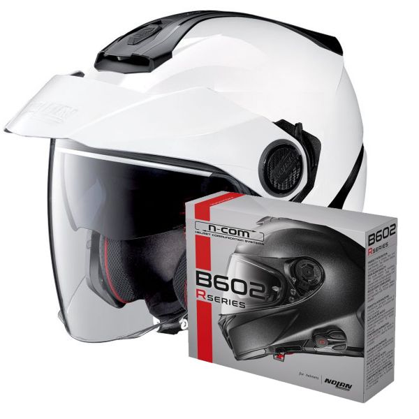 Jet Nolan N40 5 Classic N-Com White 5 + Bluetooth Kit B602R