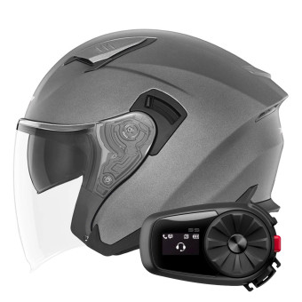 Jet NOX N130 Matt Titanium + Kit Bluetooth 5S Solo