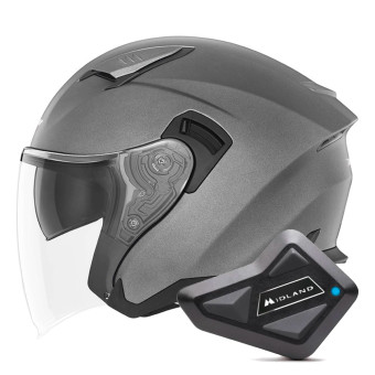 Jet NOX N130 Matt Titanium + Kit Bluetooth BT Mini