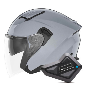 Casque Jet NOX N130 Nardo Grey + Kit Bluetooth BT Mini Casque Jet NOX N130 Nardo Grey + Kit Bluetooth BT Mini