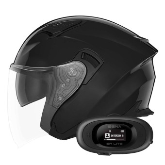 Jet NOX N130 Shiny Black + Kit bluetooth 5R Lite Solo