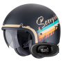 Casque Jet Scorpion Belfast Evo Adonis Matt Black Beige + Kit bluetooth 5R Lite