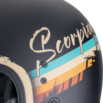 Scorpion Belfast Evo Adonis Matt Black Beige + Bluetooth Kit Exo-Com Link-1