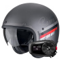 Casque Jet Scorpion Belfast Evo Adonis Silver Mat Red + Kit Bluetooth 5S Solo