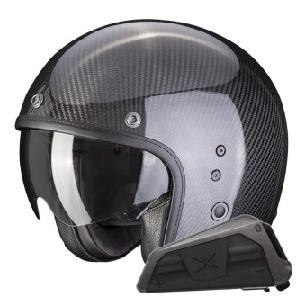 Jet Scorpion Belfast Evo Carbon Black + Bluetooth-Kit Exo-Com Link-1