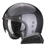 Casque Jet Scorpion Belfast Evo Carbon Black + Bluetooth-Kit Exo-Com Link-1