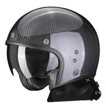 Jet Scorpion Belfast Evo Carbon Black + Bluetooth-Kit Exo-Com Link-1C