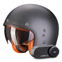 Casque Jet Scorpion Belfast Evo Carbon Matt Black + Kit Bluetooth Lokui K30
