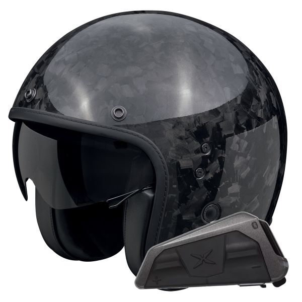 Jet Scorpion Belfast Evo Carbon Onyx Black + Bluetooth Kit Exo-Com Link-1