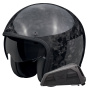 Casque Jet Scorpion Belfast Evo Carbon Onyx Black + Bluetooth Kit Exo-Com Link-1