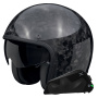 Casque Jet Scorpion Belfast Evo Carbon Onyx Black + Bluetooth Kit Exo-Com Link-1C