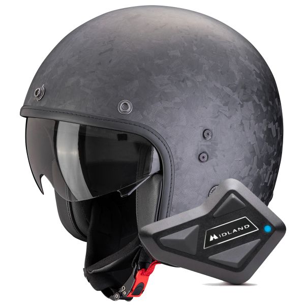 Jet Scorpion Belfast Evo Carbon Onyx Matt Black + Kit Bluetooth BT Mini Jet Scorpion Belfast Evo Carbon Onyx Matt Black + Kit Bluetooth BT Mini