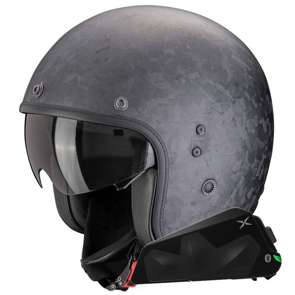 Jet Scorpion Belfast Evo Carbon Onyx Matt Black + Bluetooth Kit Exo-Com Link-1C Jet Scorpion Belfast Evo Carbon Onyx Matt Black + Bluetooth Kit Exo-Com Link-1C