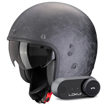 Jet Scorpion Belfast Evo Carbon Onyx Matt Black + Kit Bluetooth Lokui K30