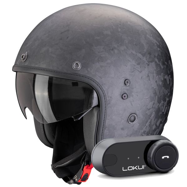 Jet Scorpion Belfast Evo Carbon Onyx Matt Black + Kit Bluetooth Lokui K30 Jet Scorpion Belfast Evo Carbon Onyx Matt Black + Kit Bluetooth Lokui K30