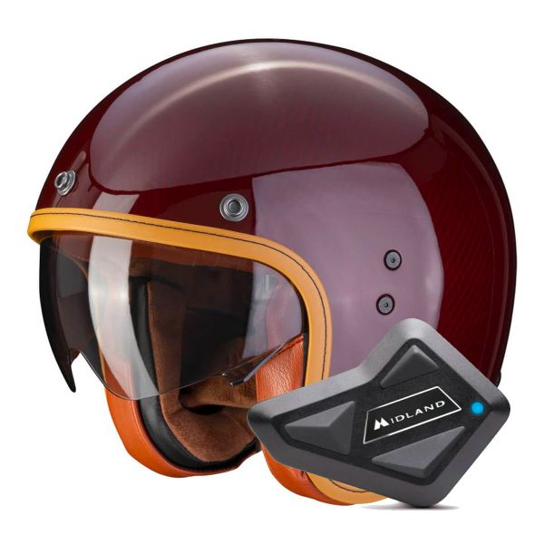 Jet Scorpion Belfast Evo Carbon Red + Kit Bluetooth BT Mini