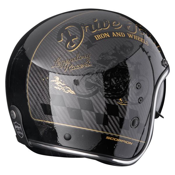 Scorpion Belfast Evo Carbon Zippy Black Gold + Bluetooth Kit Exo-Com Link-1