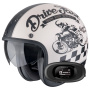 Casque Jet Scorpion Belfast Evo Drive Fast Cream Matt Black + Kit bluetooth 5R Lite
