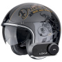 Casque Jet Scorpion Belfast Evo Drive Fast Silver Black Gold + Kit Bluetooth Lokui K30