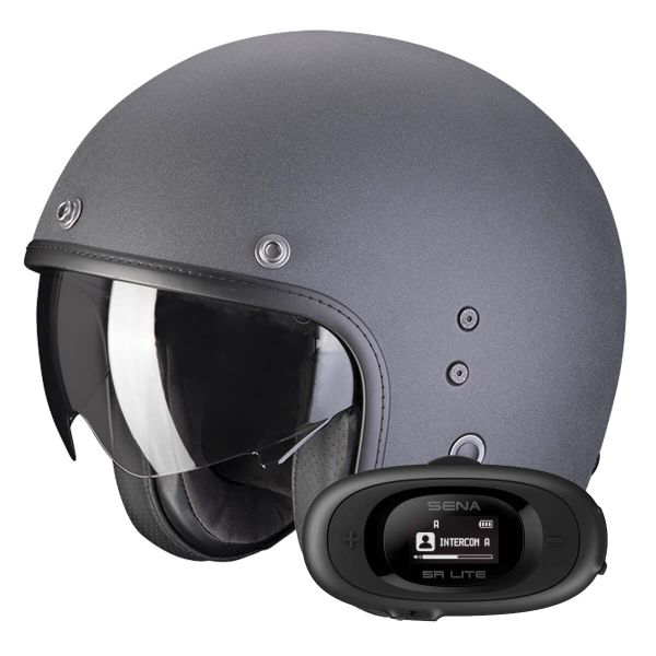 Jet Scorpion Belfast Evo Graphite Grey + Kit bluetooth 5R Lite