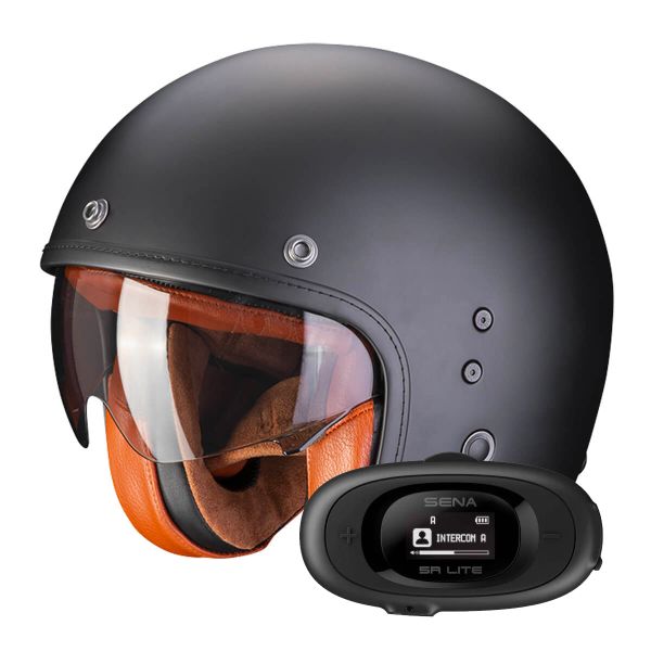 Jet Scorpion Belfast Evo Luxe Matt Black + Kit bluetooth 5R Lite Jet Scorpion Belfast Evo Luxe Matt Black + Kit bluetooth 5R Lite